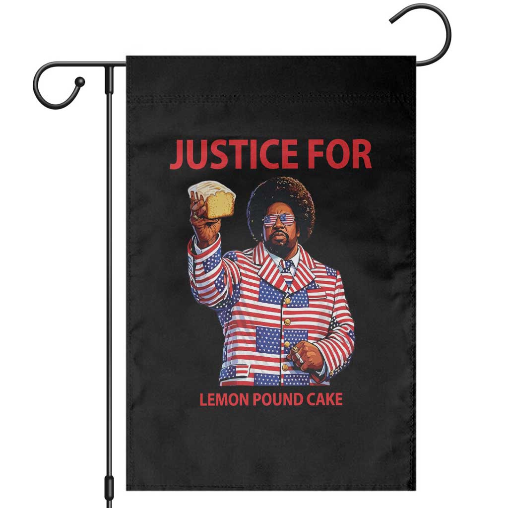Justice for Lemon Pound Cake Garden Flag Funny Viral Edgy Meme Courtroom Parody Rap Fans TS02 Black Print Your Wear