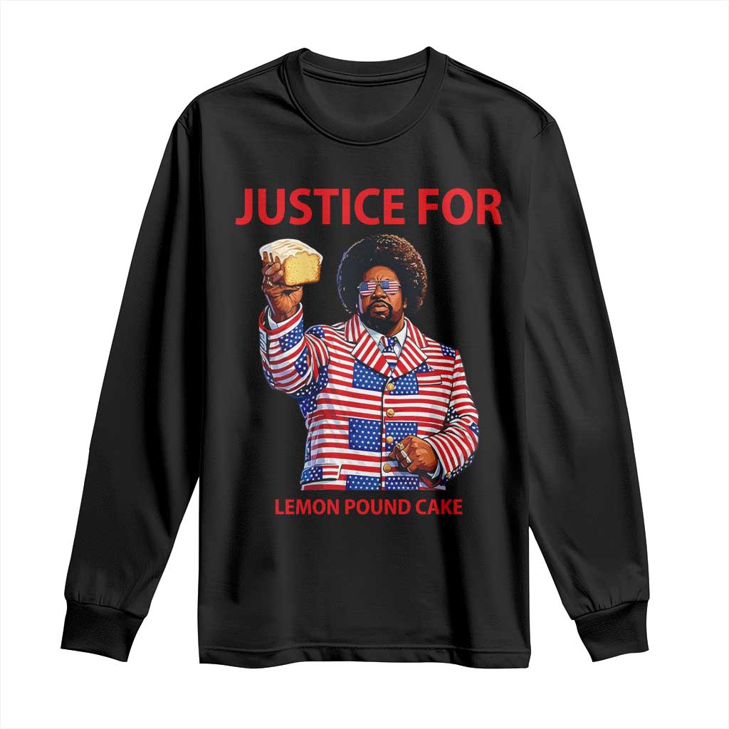 Justice for Lemon Pound Cake Long Sleeve Shirt Funny Viral Edgy Meme Courtroom Parody Rap Fans TS02 Black Print Your Wear
