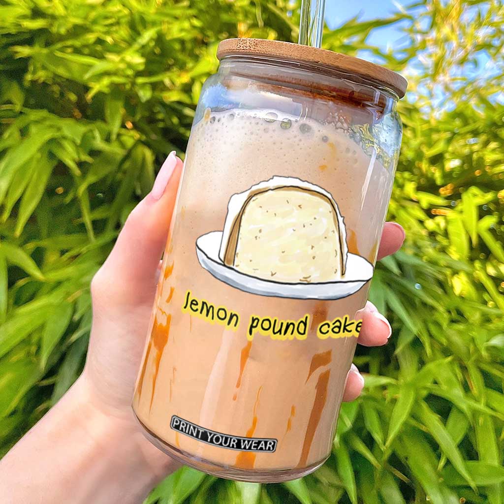 Lemon Pound Cake Funny Meme Glass Can Viral Edgy Hip Hop Humor Parody Gift for Rap Fans TS02 Black Print Your Wear