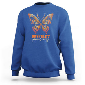 Infertility Awareness Sweatshirt IVF Orange Week Support Squad Butterfly TS02 Royal Blue Printyourwear