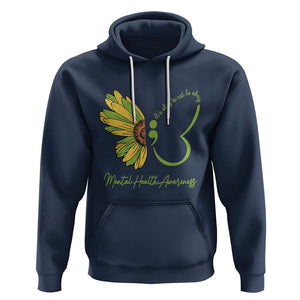 Mental Health Matters Hoodie Mental Health Awareness Butterfly Its Okay To Not Be Okay TS02 Navy Printyourwear