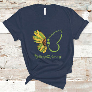 Mental Health Matters T Shirt Mental Health Awareness Butterfly Its Okay To Not Be Okay TS02 Navy Printyourwear