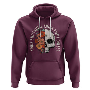 Mental Health Matters Hoodie Kinda Emotional Kinda Emotionless Floral Skull Inspirational TS02 Maroon Printyourwear