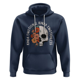 Mental Health Matters Hoodie Kinda Emotional Kinda Emotionless Floral Skull Inspirational TS02 Navy Printyourwear