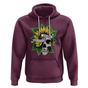 Mental Health Matters Hoodie Fight the Stigma Flower Skull Support Mental Health Awareness TS02 Maroon Printyourwear