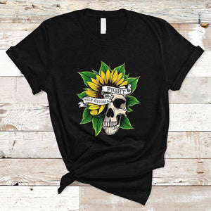 Mental Health Matters T Shirt Fight the Stigma Flower Skull Support Mental Health Awareness TS02 Black Printyourwear