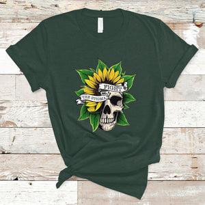 Mental Health Matters T Shirt Fight the Stigma Flower Skull Support Mental Health Awareness TS02 Dark Forest Green Printyourwear