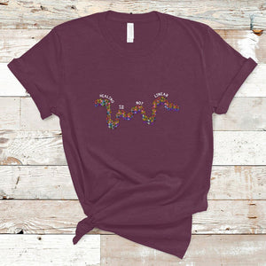 Mental Health Matters T Shirt Healing Is Not Linear Mental Health Awareness Flowers Linear TS02 Maroon Printyourwear