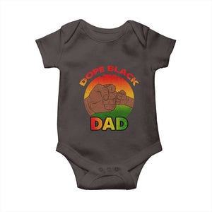 Dope Black Dad Baby Onesie Fist Bump Retro Vintage Father's Day Gift TS02 Dark Chocolate Print Your Wear