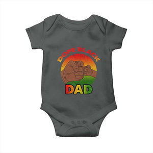 Dope Black Dad Baby Onesie Fist Bump Retro Vintage Father's Day Gift TS02 Dark Heather Print Your Wear