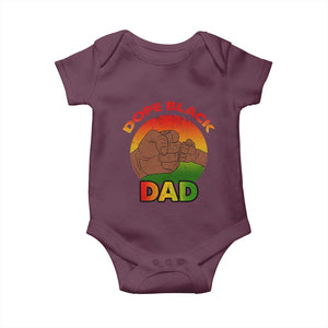 Dope Black Dad Baby Onesie Fist Bump Retro Vintage Father's Day Gift TS02 Maroon Print Your Wear