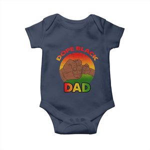 Dope Black Dad Baby Onesie Fist Bump Retro Vintage Father's Day Gift TS02 Navy Print Your Wear