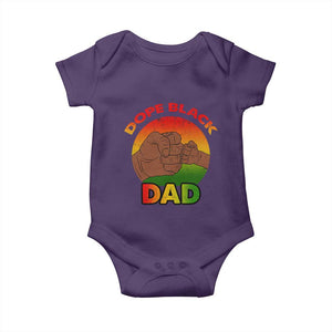 Dope Black Dad Baby Onesie Fist Bump Retro Vintage Father's Day Gift TS02 Purple Print Your Wear