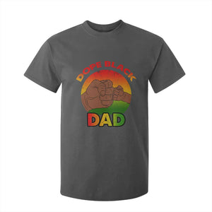 Dope Black Dad T Shirt For Kid Fist Bump Retro Vintage Father's Day Gift TS02 Dark Heather Print Your Wear