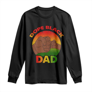 Dope Black Dad Long Sleeve Shirt Fist Bump Retro Vintage Father's Day Gift TS02 Black Print Your Wear