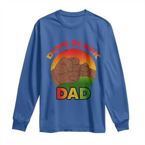 Dope Black Dad Long Sleeve Shirt Fist Bump Retro Vintage Father's Day Gift TS02 Royal Blue Print Your Wear