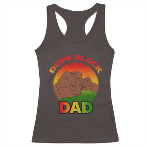 Dope Black Dad Racerback Tank Top Fist Bump Retro Vintage Father's Day Gift TS02 Dark Chocolate Print Your Wear