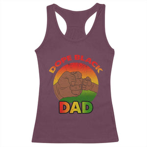 Dope Black Dad Racerback Tank Top Fist Bump Retro Vintage Father's Day Gift TS02 Maroon Print Your Wear