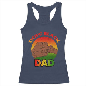 Dope Black Dad Racerback Tank Top Fist Bump Retro Vintage Father's Day Gift TS02 Navy Print Your Wear