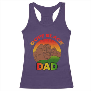 Dope Black Dad Racerback Tank Top Fist Bump Retro Vintage Father's Day Gift TS02 Purple Print Your Wear