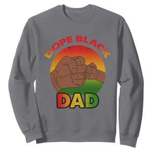 Dope Black Dad Sweatshirt Proud Afro Melanin Men Vintage Father's Day TS02 Charcoal Print Your Wear