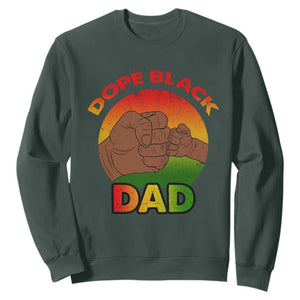 Dope Black Dad Sweatshirt Proud Afro Melanin Men Vintage Father's Day TS02 Dark Forest Green Print Your Wear