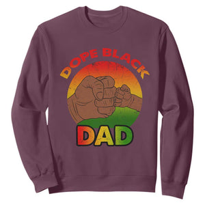 Dope Black Dad Sweatshirt Proud Afro Melanin Men Vintage Father's Day TS02 Maroon Print Your Wear