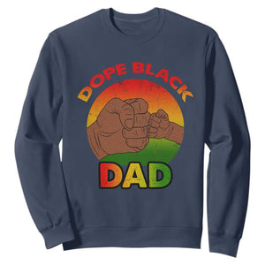 Dope Black Dad Sweatshirt Proud Afro Melanin Men Vintage Father's Day TS02 Navy Print Your Wear