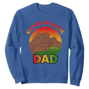 Dope Black Dad Sweatshirt Proud Afro Melanin Men Vintage Father's Day TS02 Royal Blue Print Your Wear