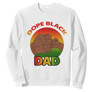 Dope Black Dad Sweatshirt Proud Afro Melanin Men Vintage Father's Day TS02 White Print Your Wear