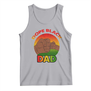Dope Black Dad Tank Top Fist Bump Retro Vintage Father's Day Gift TS02 Athletic Heather Print Your Wear