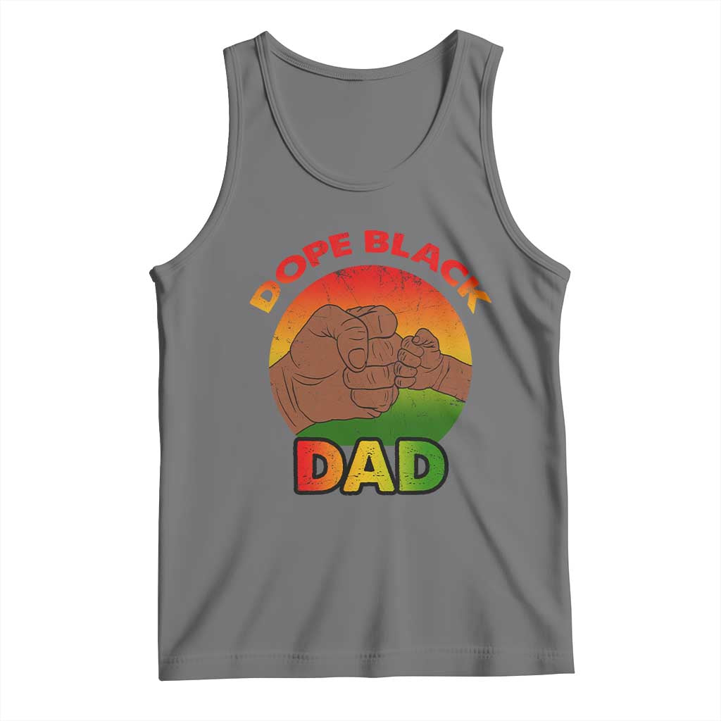 Dope Black Dad Tank Top Fist Bump Retro Vintage Father's Day Gift TS02 Black Heather Print Your Wear