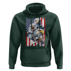 Patriotic American Eagle Hoodie US Flag US Pride Patriotic Spirit TS02 Dark Forest Green Print Your Wear