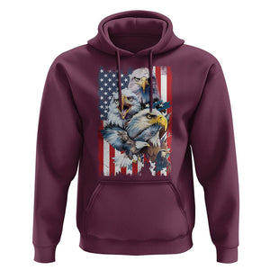 Patriotic American Eagle Hoodie US Flag US Pride Patriotic Spirit TS02 Maroon Print Your Wear