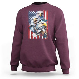 Patriotic American Eagle Sweatshirt US Flag US Pride Patriotic Spirit TS02 Maroon Print Your Wear