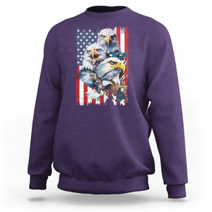 Patriotic American Eagle Sweatshirt US Flag US Pride Patriotic Spirit TS02 Purple Print Your Wear