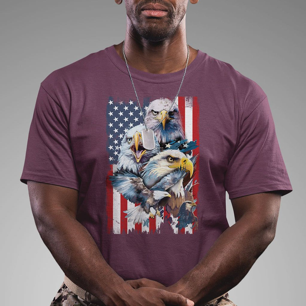 Patriotic American Eagle T Shirt US Flag US Pride Patriotic Spirit TS02 Maroon Print Your Wear