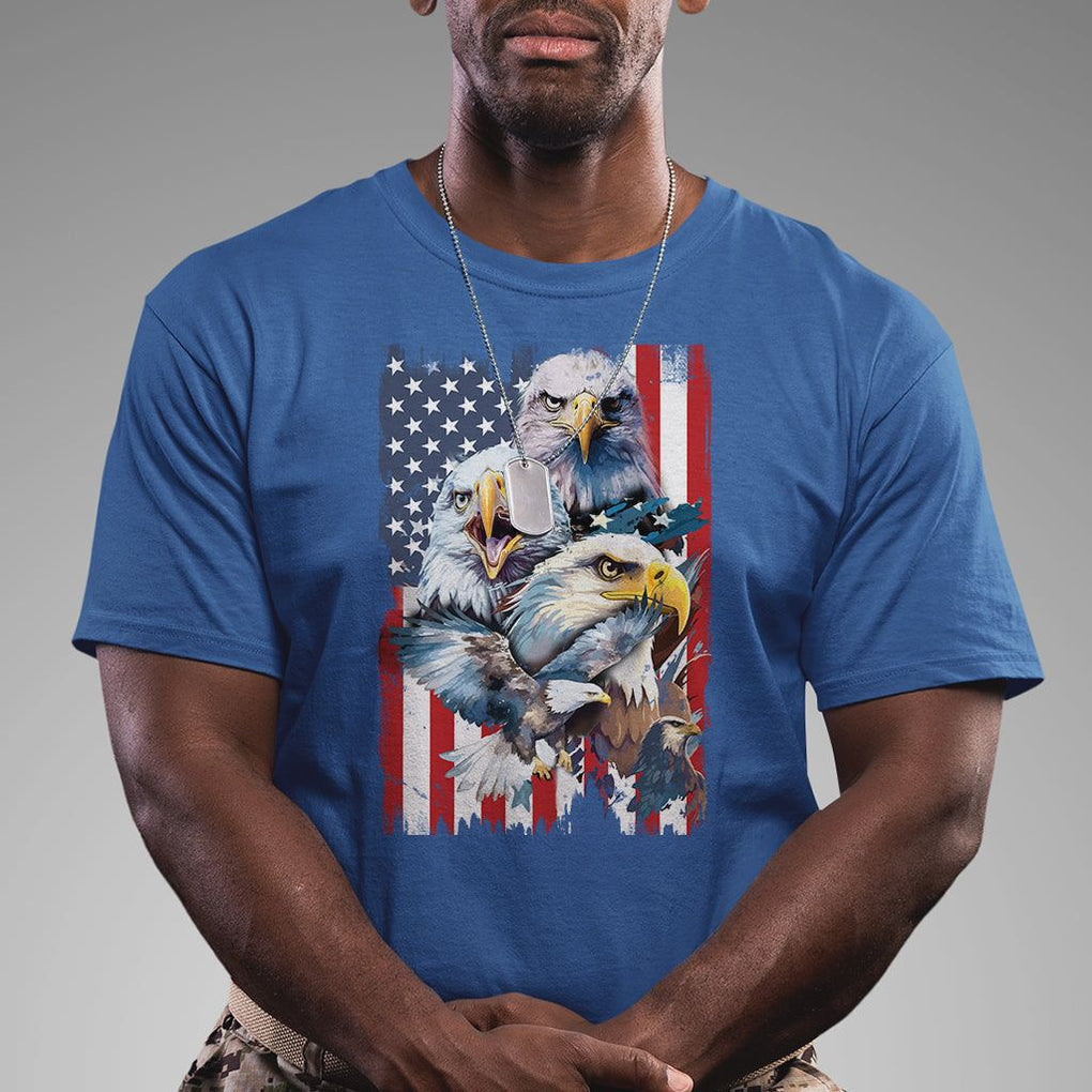 Patriotic American Eagle T Shirt US Flag US Pride Patriotic Spirit TS02 Royal Blue Print Your Wear