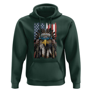 Native American Eagle Hoodie Patriotic US Flag 4th of July TS02 Dark Forest Green Print Your Wear