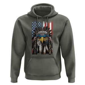 Native American Eagle Hoodie Patriotic US Flag 4th of July TS02 Military Green Print Your Wear