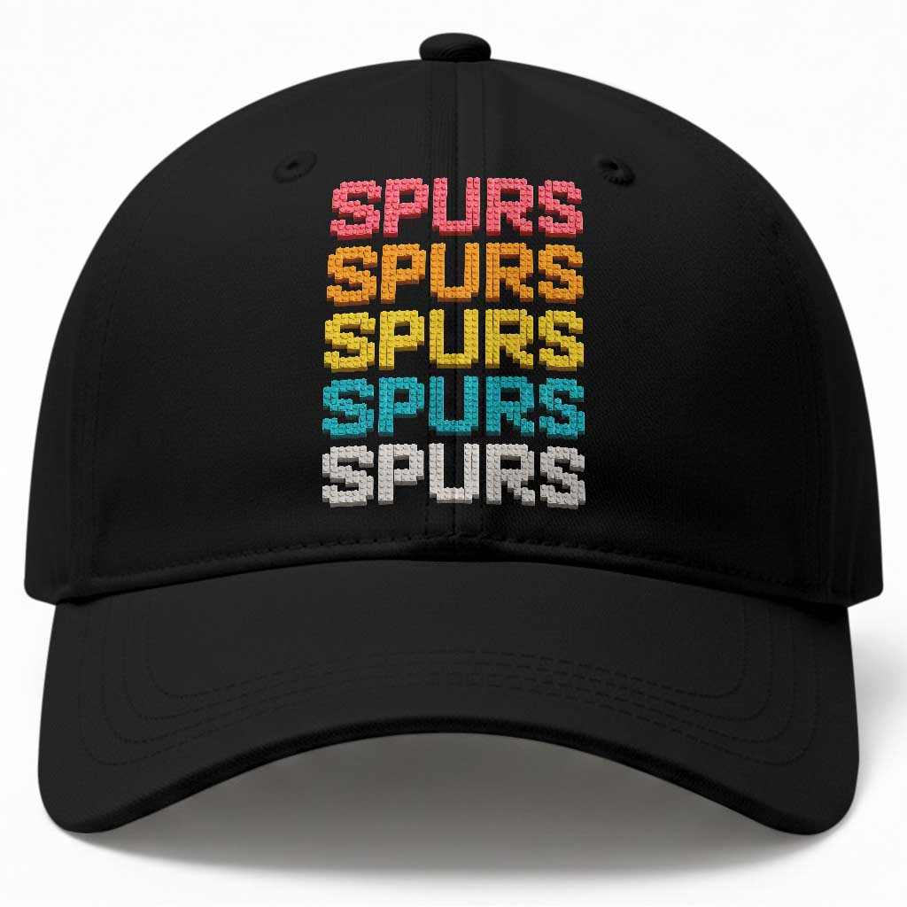 Retro Stacked Block Spurs Name Colorful Toy Brick Baseball Cap for Sports Fan TS02 Print Your Wear