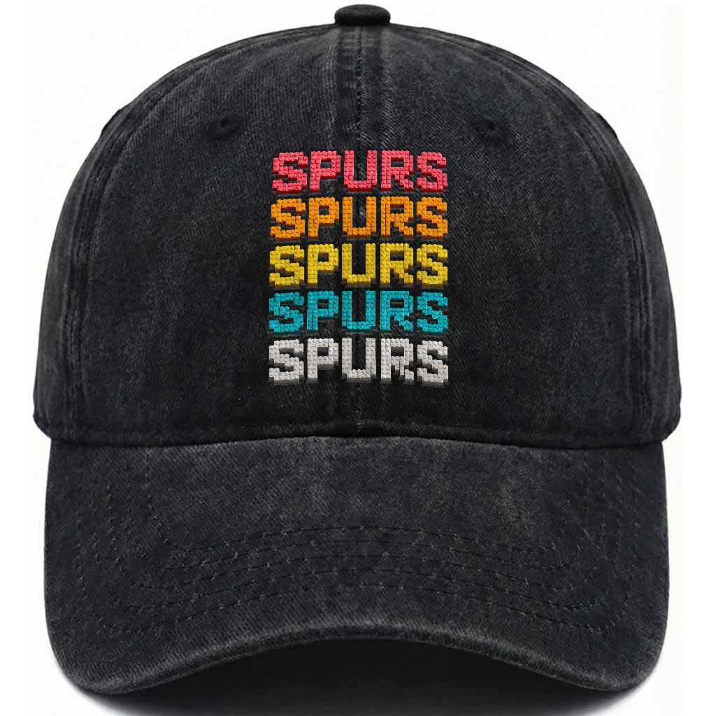 Retro Stacked Block Spurs Name Colorful Toy Brick Washed Cotton Baseball Cap for Sports Fan TS02 Print Your Wear