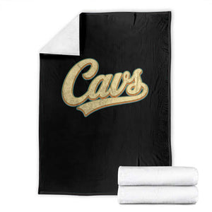 Vintage Cavs Name Script Throw Blanket for Sports Fan TS02 Black Print Your Wear