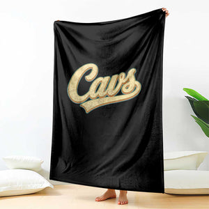 Vintage Cavs Name Script Throw Blanket for Sports Fan TS02 Print Your Wear