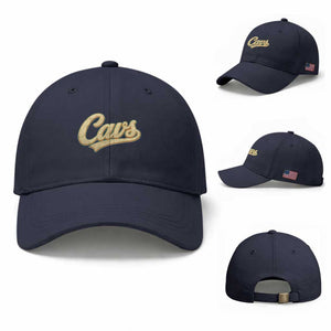 Vintage Cavs Name Script Baseball Cap for Sports Fan TS02 Baseball Cap Universal Fit Navy Print Your Wear