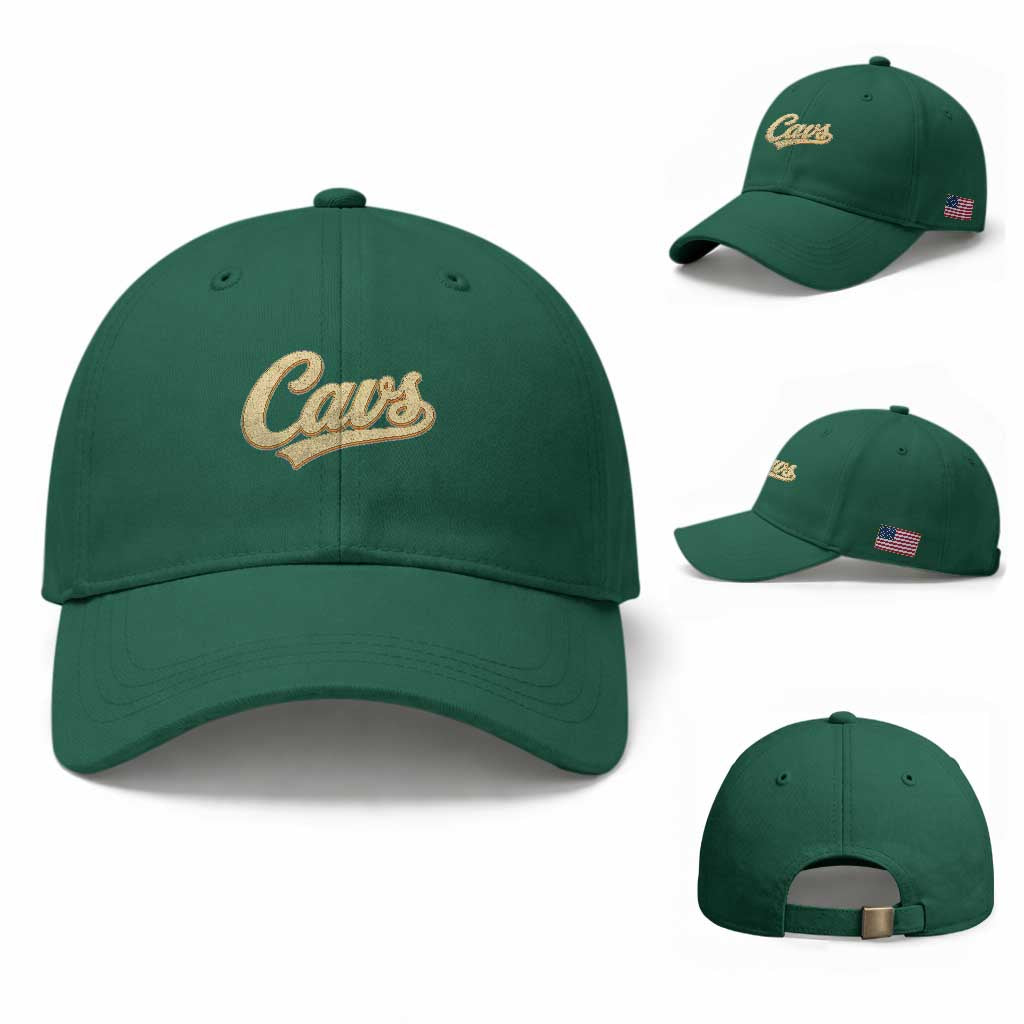 Vintage Cavs Name Script Baseball Cap for Sports Fan TS02 Baseball Cap Universal Fit Irish Green Print Your Wear