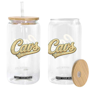 Vintage Cavs Name Script Glass Can for Sports Fan TS02 Print Your Wear