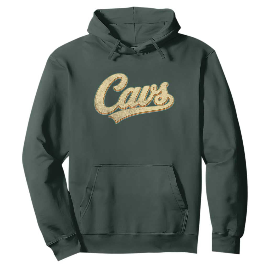 Vintage Cavs Name Script Hoodie for Sports Fan TS02 Dark Forest Green Print Your Wear