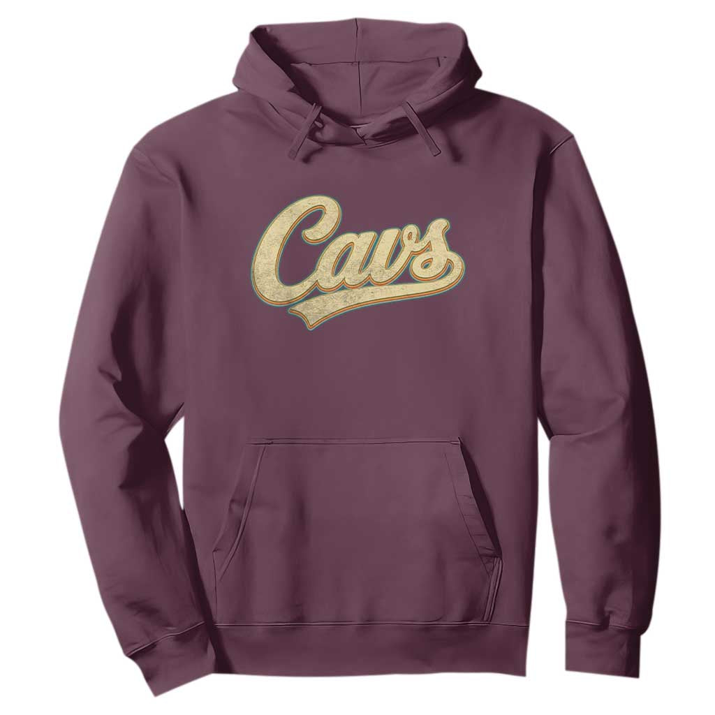Vintage Cavs Name Script Hoodie for Sports Fan TS02 Maroon Print Your Wear