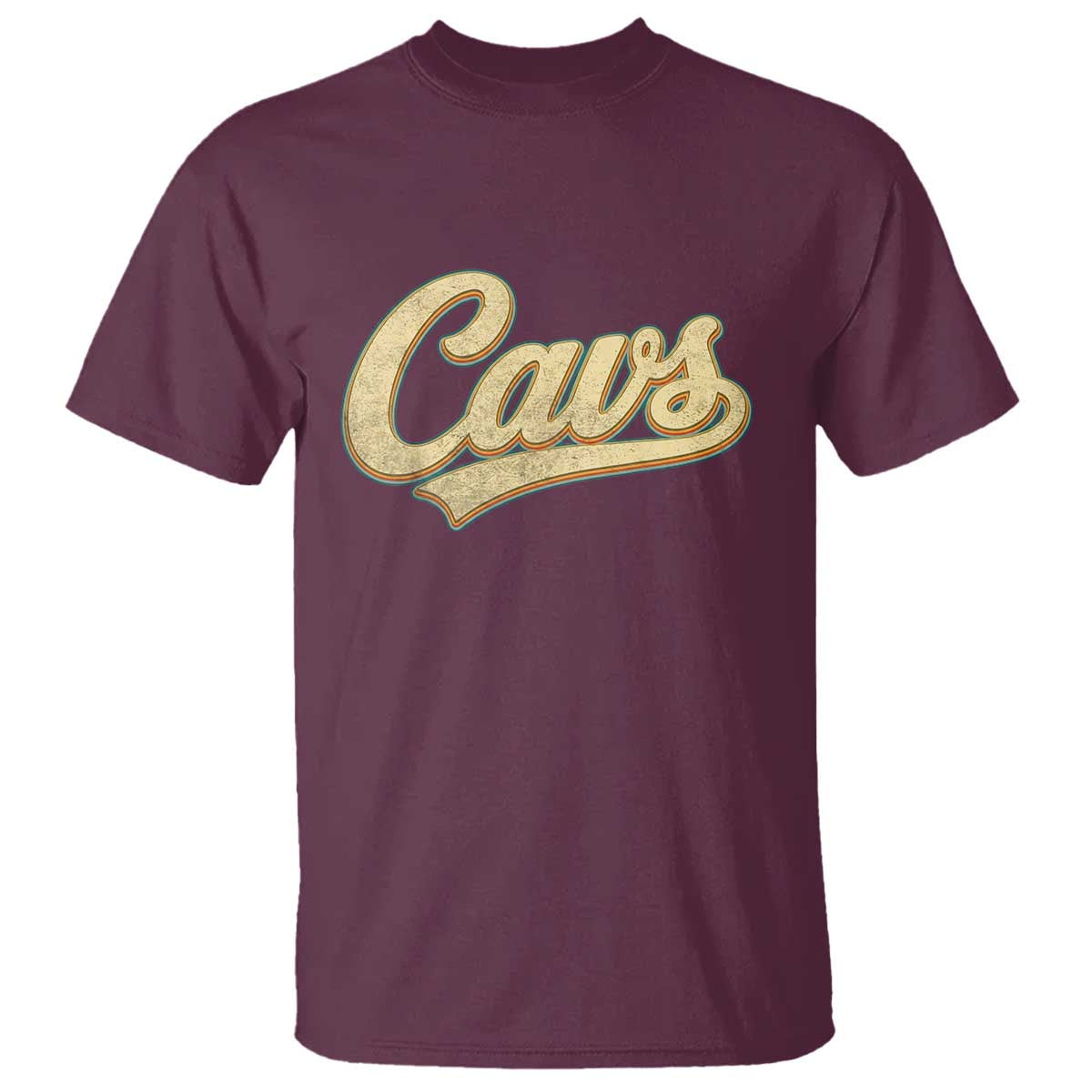 Vintage Cavs Name Script T Shirt for Sports Fan TS02 Maroon Print Your Wear